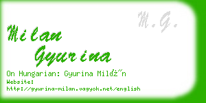 milan gyurina business card